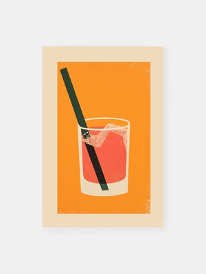 Retro Cocktail Glass Poster