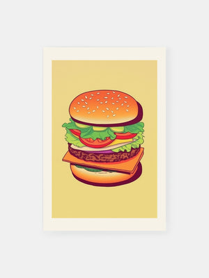 Retro Colorful Burger Poster