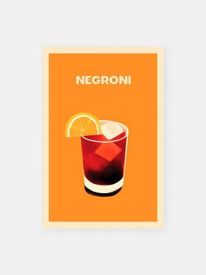 Retro Dark Orange Negroni Poster