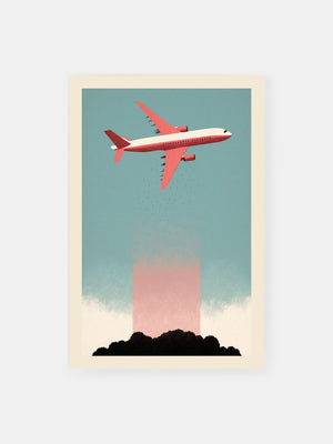 Retro Flight Melting Skies Poster