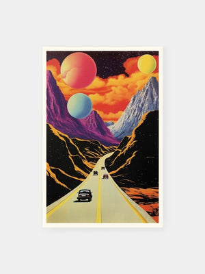 Retro Futuristic Road Journey Poster