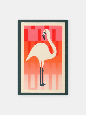 Retro Pink Flamingo Poster
