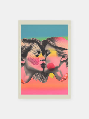 Retro Pop Lesbian Kiss Poster