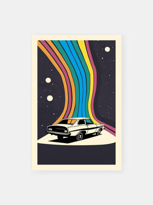 Retro Rainbow Driver Poster