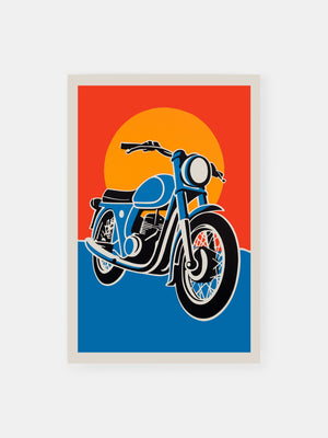 Retro Sunrise Motorcycle Poster
