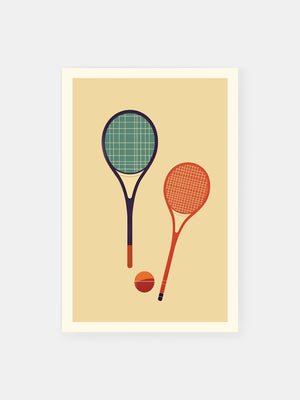Retro Tennis Rackets Poster