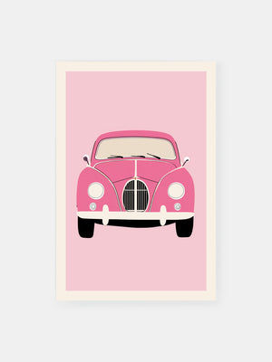 Retro Vintage Pink Car Poster
