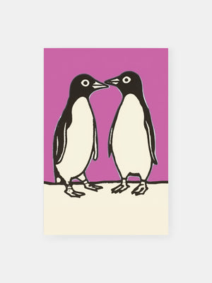 Romantic Penguins Poster