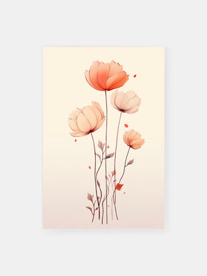 Romantic Poppies Blossoms Poster
