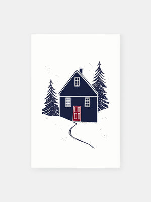 Rustic Winter House Poster