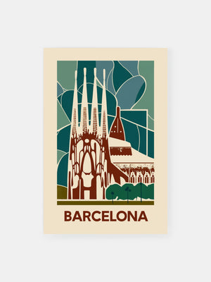 Sagrada Familia Retro Poster