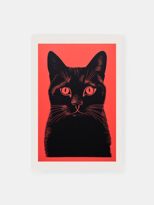 Scarlet Feline Print Poster