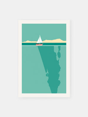 Seaside Sailboat Minimalism Poster
