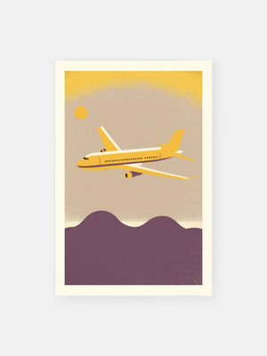 Seaside Yellow Airplane Poster