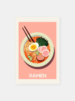 Simple Pink Ramen Bowl Poster