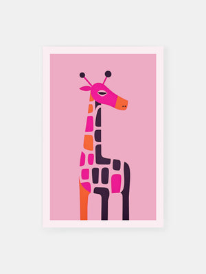 Simplistic Giraffe Abstraction Poster