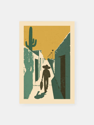 Sombrero Stroll in Mexico Poster