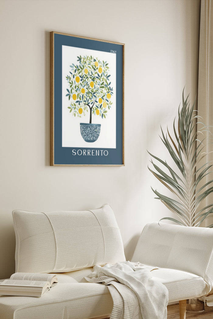 Sorrento Italy Lemon Tree Art Poster in Stylish Room Decor