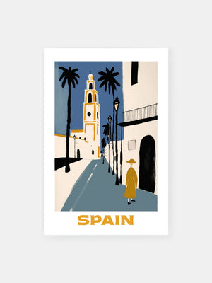Spanish Stroll Under Palms Poster
