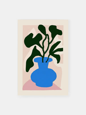 Succulent in Blue Vase Poster