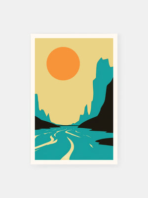 Sunny Mountain River Poster