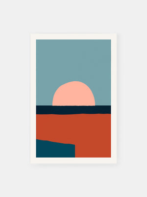 Sunset Minimalist Seascape Poster