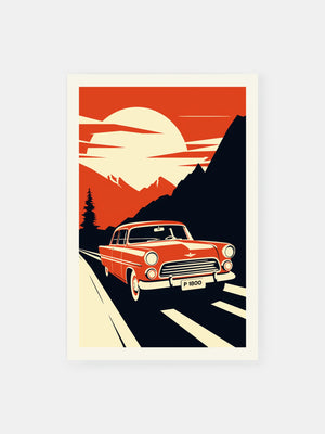 Sunset Vintage Voyage Poster