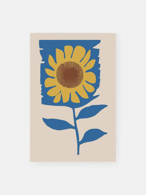 Symmetric Modernist Sunflower Poster