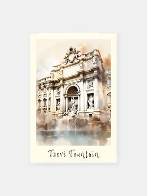 Trevi Fountain Rome Travel Poster