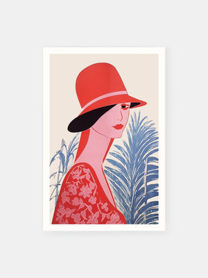Tropical Lady Silhouette Poster