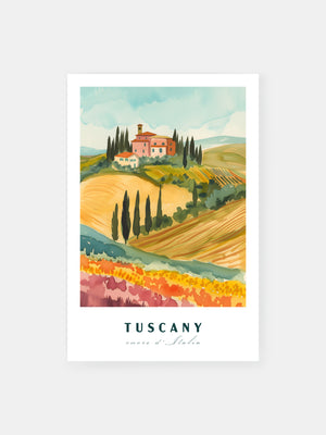 Tuscany Italian Countryside Aesthetic Poster