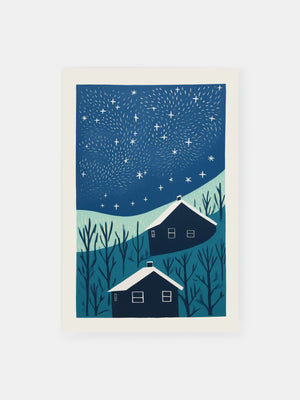 Twilight Winter Forest Poster