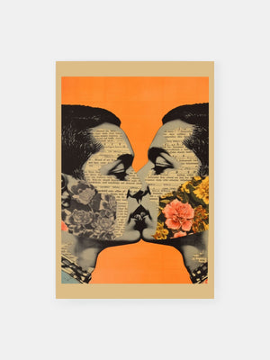 Two Men Kissing Each Other Poster