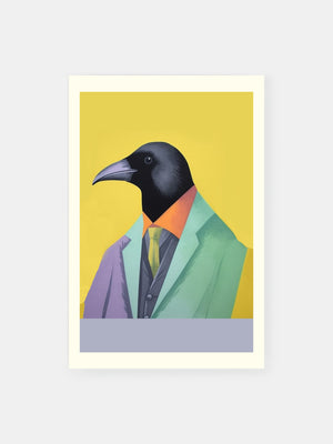 Vibrant Crow Portrait Poster