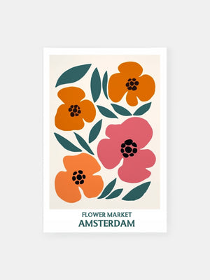 Vibrant Floral Amsterdam Poster