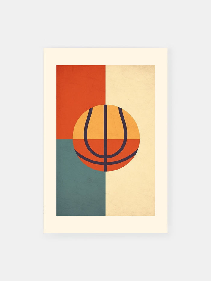 Vintage Abstract Basketball Poster