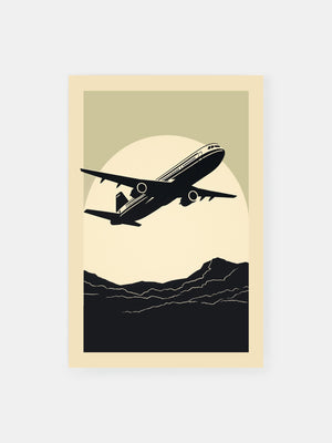 Vintage Airplane Mountain Voyage Poster