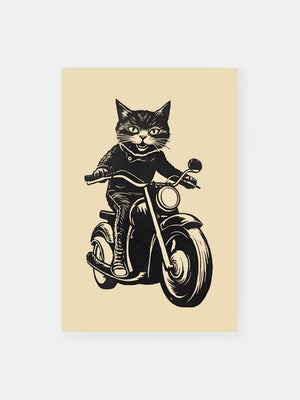 Vintage Biker Kitty Poster