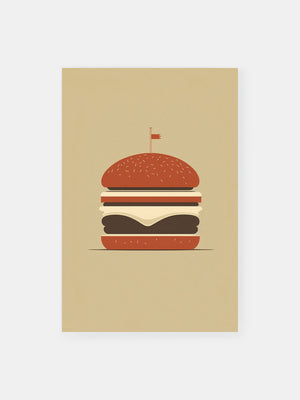 Vintage Cheesy Burger Poster