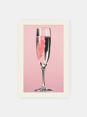 Vintage Chic Champagne Glass Poster