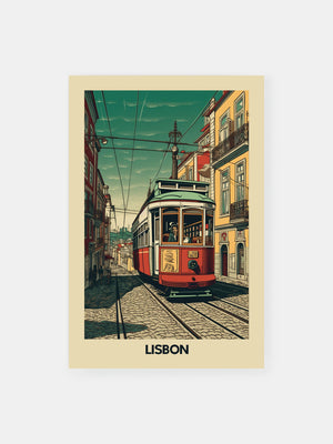 Vintage Classic Lisbon Tram Poster