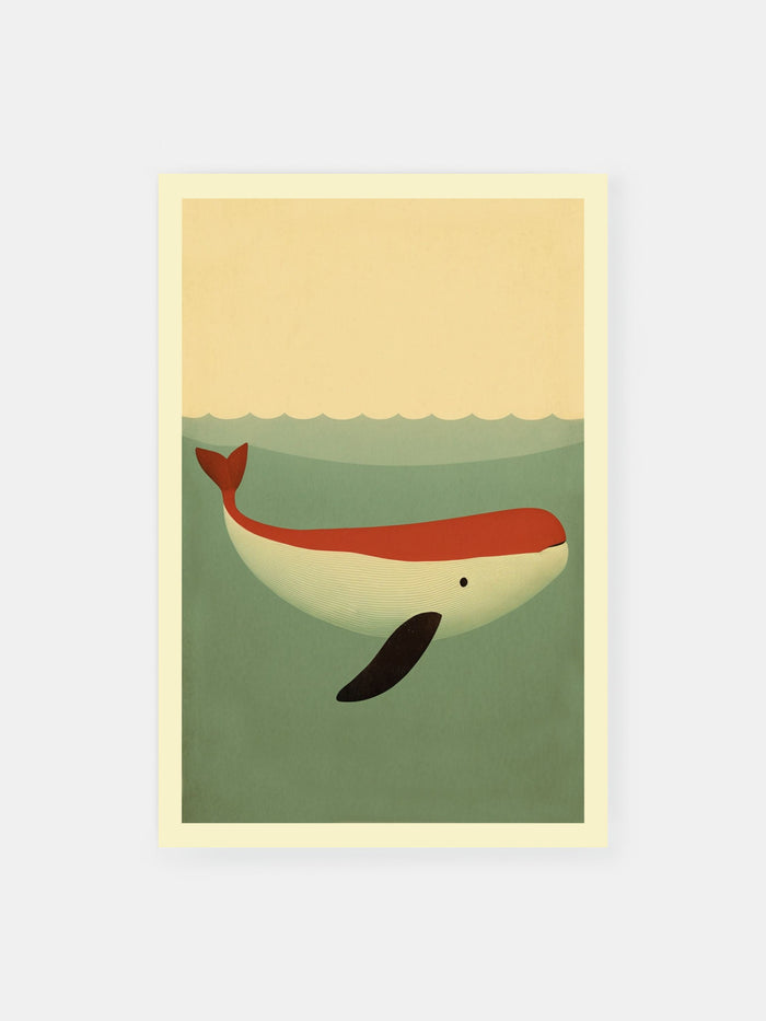 Vintage Cute Whale Poster