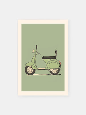 Vintage Green Scooter Poster