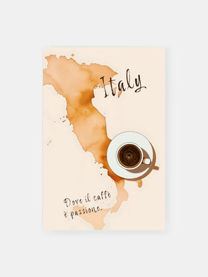 Vintage Italian Coffee Quote Poster