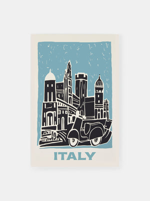 Vintage Italy Cityscape Poster