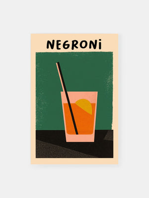 Vintage Negroni Cocktail Poster
