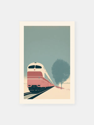 Vintage Pastel Train Journey Poster