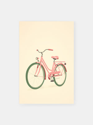 Vintage Pink Bike Ride Poster