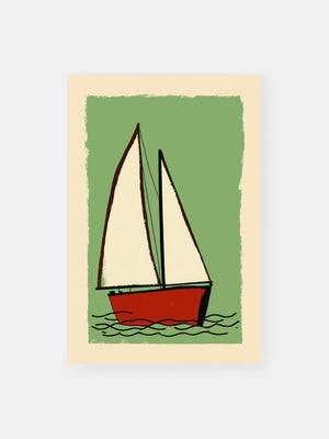 Vintage Sailboat Voyage Poster