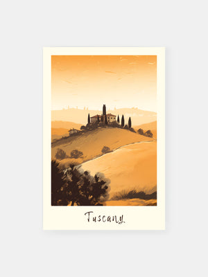 Vintage Tuscany Italian Countryside Poster